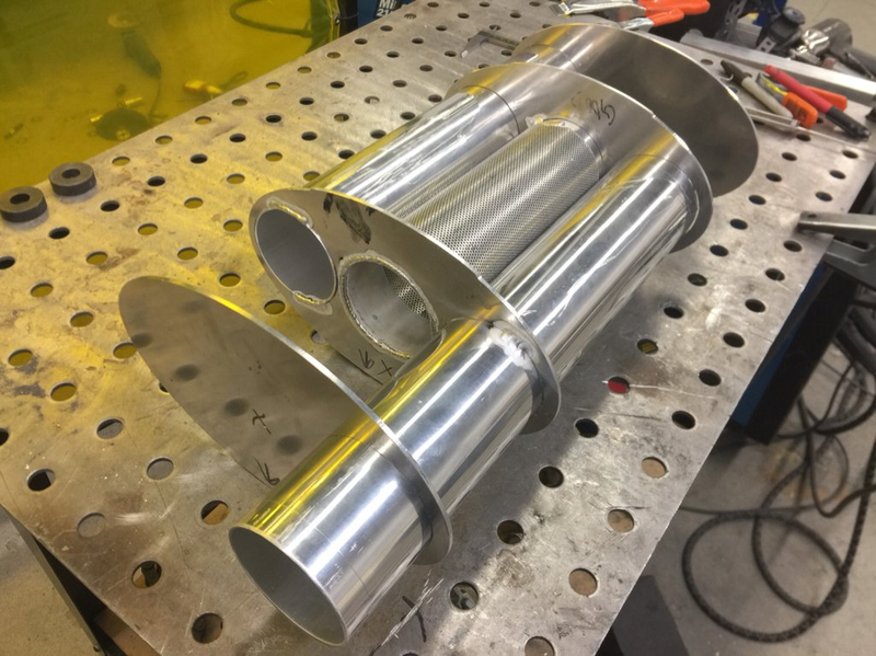Custom muffler build in process.